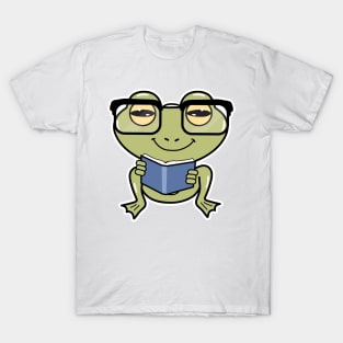 Frog as Student with Book T-Shirt